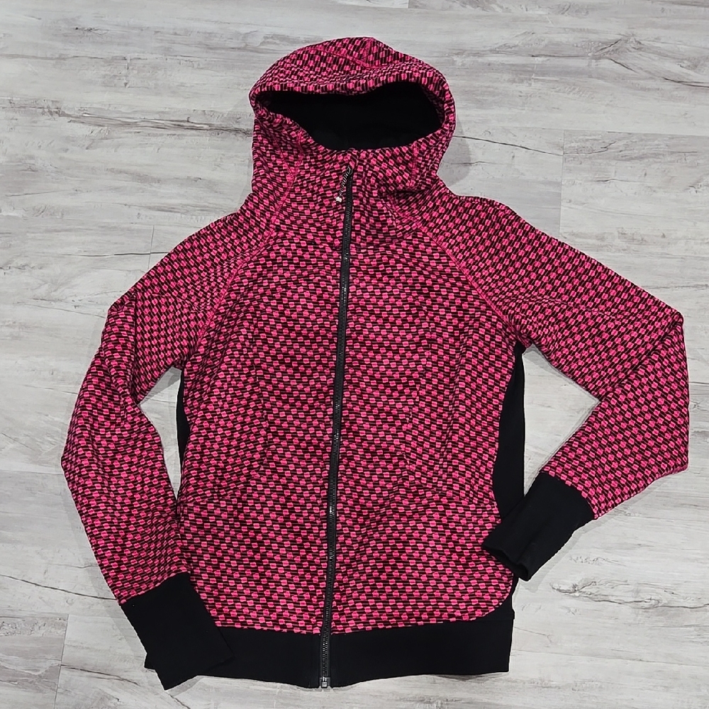 Lululeon Scuba Hoodie Pink and Black